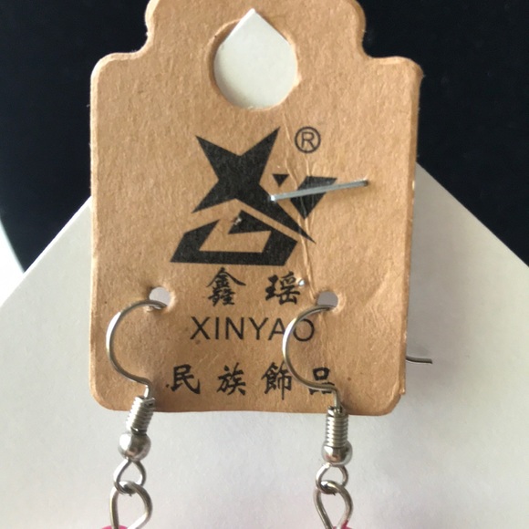 XinYao Red Flower 🌺 Earrings - Picture 3 of 4